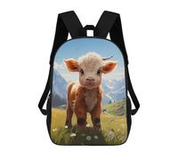 sinyumoney Cute Calf in Mountain Meadow Mochila Escolar Infantil Estampada Para Adultos Y Niños, Mochila De Viaje Para El Día A Día 17inch