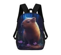 sinyumoney Cute Capybara in Moonlight Mochilas Para Niños Y Estudiantes, Mochilas Escolares Impresas En 3D, Mochilas Para Estudiantes De Primaria Y Secundaria Para Niños Y Niñas 17inch