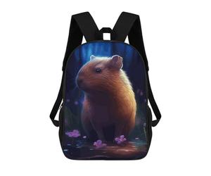 sinyumoney Cute Capybara in Moonlight Mochilas Para Niños Y Estudiantes, Mochilas Escolares Impresas En 3D, Mochilas Para Estudiantes De Primaria Y Secundaria Para Niños Y Niñas 17inch