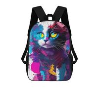sinyumoney Cute Cat Abstract CMYK Mochila Escolar Impermeable Para Ordenador, Ideal Para El Campus, Actividades Al Aire Libre, Viajes Y Deportes 17inch