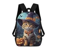 sinyumoney Cute Cat Halloween Mochila Infantil Escolar Para Niños Con Estampado 3D De Dibujos Animados, Mochila Escolar Para Estudiantes, Mochila Para Portátil Para Niños Y Niñas 17inch