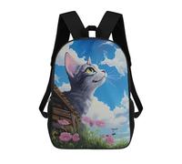 sinyumoney Cute Cat Look at The Sky Mochilas Para Niños 17inch Mochila Escolar Mochila Escolar Impresa En 3D Para Niños De Primaria Y Secundaria