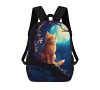 sinyumoney Cute Cat Looking at Moon Mochila Escolar Resistente Al Agua, Mochila De Viaje, Bolsa Para Computadora Para La Escuela/trabajo/viajes 17inch