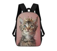 sinyumoney Cute Cat Pastel Crown Mochilas Infantiles Impresas En 3D, Mochilas De Moda Informales, Mochilas De Viaje Bonitas, Mochilas Informales Para Exteriores Para Niños Y Niñas 17inch