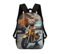 sinyumoney Cute Cat Riding Mochila Escolar Infantil De 17 Pulgadas Con Estampado 3D, Mochila Moderna Para Niños, Mochilas De Viaje, Bolsas Para Libros, Mochila Escolar Infantil