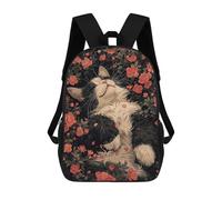 sinyumoney Cute Cat Rolling Sakura Mochila De Día Mochila De Negocios Mochila Impermeable Para Libros Para Hombres/mujeres 17inch