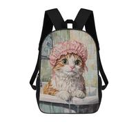 sinyumoney Cute Cat Shower Time Mochila Escolar Para El Trabajo, Negocios, Universidad, Escuela Para Hombres/mujeres 17inch