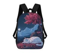 sinyumoney Cute Cat Sleeping Sakura Mochilas Escolares Para Niños Y Niñas, Mochilas Deportivas Informales Para Primaria, Mochilas De Gran Capacidad Para Libros 17inch