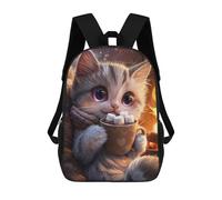 sinyumoney Cute Cat with Hot Chocolate Mochila Escolar Ligera Para Aeropuerto Y Estudiantes Universitarios: Perfecta Para Viajes, Trabajo Y Uso Diario 17inch