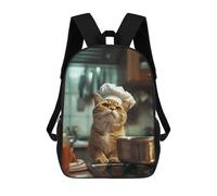 sinyumoney Cute Chef Cat Mochila Ligera Informal Para El Día A Día, Mochila Escolar Para El Campus, Actividades Al Aire Libre, Viajes Y Deportes 17inch