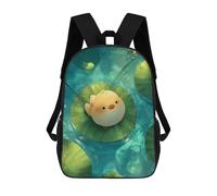 sinyumoney Cute Chick And Frog on Lilypads Mochila Infantil Con Impresión 3D, Mochila Escolar Para Niños, Mochila Informal Divertida Para Niños Y Adolescentes 17inch