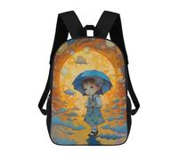 sinyumoney Cute Child Oil Painting Mochila Escolar Para La Escuela Secundaria, Preparatoria, Universidad, Viajes Para Adolescentes, Niñas, Niños, Mujeres Y Hombres 17inch