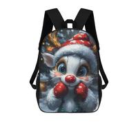sinyumoney Cute Christmas Reindeer Funny Mochila Escolar Infantil Con Impresión 3D, Mochila Escolar Informal Para Niños De Primaria Y Secundaria 17inch