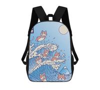 sinyumoney Cute Corgi Dogs Swimming Mochilas Infantiles Impresas En 3D Para Niños, Mochilas Escolares De Moda, Mochilas De Viaje, Mochilas Escolares Para Niños De Primaria 17inch