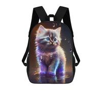 sinyumoney Cute Cosmic Kitten Mochilas Escolares Para Niños Y Niñas, Mochilas Deportivas Informales Para Primaria, Mochilas De Gran Capacidad Para Libros 17inch