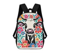 sinyumoney Cute Cow in Flowers Mochila Escolar Impresa En 3D 17inch Mochila Escolar Infantil Mochilas De Viaje Mochila Informal De Moda Para Niños Y Estudiantes