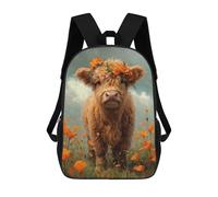 sinyumoney Cute Cow with Flower Crown Mochila Escolar Infantil Impresa En 3D 17inch Mochilas De Moda Para Niños De Primaria Y Secundaria