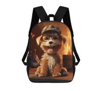 sinyumoney Cute Dog in Glasses Mochila Escolar Infantil Impresa En 3D, Mochila Informal De Moda Para Niños, Mochila De Viaje De Alta Capacidad Para Libros Para Niños 17inch