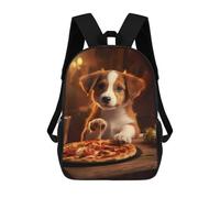 sinyumoney Cute Dog Puppy Pizza Food Mochilas Infantiles Impresas En 3D De 17 Pulgadas. Mochila Escolar Informal Impresa En 3D Para Niños De Primaria Y Secundaria.