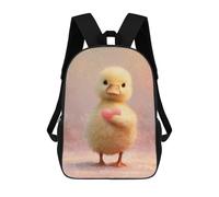 sinyumoney Cute Duckling with Heart Mochila Escolar Para Secundaria, Mochila Informal Para Niñas Y Adolescentes 17inch