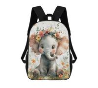 sinyumoney Cute Elephant with Flower Crown Mochilas Infantiles Mochila Escolar Impresa En 3D Para Niños Mochilas De Viaje Bolsas Para Libros Para Niños 17inch Mochila Escolar