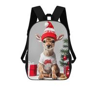 sinyumoney Cute Fawn Happy Christmas Mochila Escolar Infantil Impresa En 3D Para Niños, Mochila De Viaje De Alta Capacidad, Bolsas Para Libros, Mochila Escolar Infantil 17inch