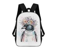 sinyumoney Cute Floral Penguin Art Mochilas Escolares Mochilas Informales Mochilas De Día Bolsa Escolar Para Trabajo Y Viajes Para El Campus Viajes Al Aire Libre Deportes 17inch