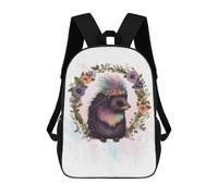 sinyumoney Cute Floral Porcupine Art Mochila Escolar Secundaria Informal Para Viajes Para Niños/niñas/adolescentes 17inch