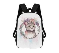 sinyumoney Cute Floral Shorthair Cat Mochila De Negocios Resistente Para Portátil Para Niñas, Niños Y Adolescentes 17inch