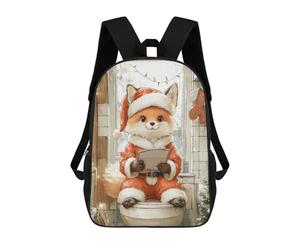 sinyumoney Cute Fox in Santa Suit Mochila Escolar Resistente Al Agua Para Computadora, Ideal Para Campus, Actividades Al Aire Libre, Viajes Y Deportes 17inch