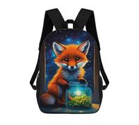 sinyumoney Cute Fox Luminous Glow 2 Mochila Escolar Para Niños, Mochila Escolar Impresa En 3D Para Estudiantes De Primaria Y Secundaria 17inch