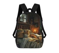 sinyumoney Cute Fox Sleeping on Bed Mochila Escolar De Moda Para Estudiantes, Adecuada Para Niños Y Niñas, Mochila Informal Para Viajes Al Aire Libre, Esencial Para El Día A Día 17inch