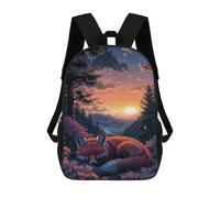 sinyumoney Cute Fox Sleeping Sakura Mochila Escolar Impresa En 3D Para Niños Y Niñas, Mochila Para Portátil Para Niños/estudiantes/adultos 17inch