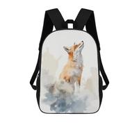 sinyumoney Cute Fox Watercolor Art Mochila Escolar Para Niños, Mochila Escolar Impresa En 3D Para Estudiantes De Primaria Y Secundaria 17inch