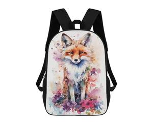 sinyumoney Cute Fuchs Watercolor Art Mochila Escolar, De Negocios, Resistente, Para Portátil, Para Camping, Aventuras Al Aire Libre Y Viajes Diarios 17inch