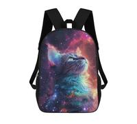 sinyumoney Cute Galaxy Cat Mochila Escolar Para Niños Con Impresión 3D, Mochila Moderna Para Niños Y Niñas, Mochila Informal Para Estudiantes. 17inch