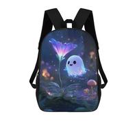 sinyumoney Cute Ghost And Flower in Forest Mochila Escolar Infantil Impresa En 3D Mochila De Viaje De Alta Capacidad Bolsas Para Libros Mochila Infantil 17inch