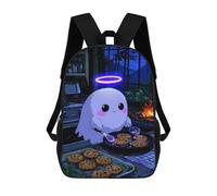 sinyumoney Cute Ghost Baking Cookies Illustration Mochila Infantil Para Niñas Y Niños, Mochila De Día, Escuela Primaria, Perfecta Para La Vuelta Al Cole O Educación Física, Regalos Y Viajes 17inch