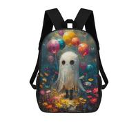 sinyumoney Cute Ghost with Balloons Mochilas Escolares Mochila Escolar Ligera Mochila De Día Mochila Para Libros Para La Universidad Para Hombres/mujeres 17inch