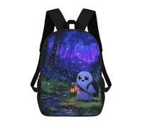 sinyumoney Cute Ghost with Lantern in Forest Mochila Escolar Impermeable Para Ordenador Portátil Para Adolescentes (niñas, Niños, Mujeres Y Hombres) 17inch