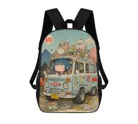 sinyumoney Cute Girl Driving Van Mochila Escolar Infantil Impresa En 3D Para Niños, Mochilas De Viaje, Bolsas Para Libros, Mochila Escolar Infantil 17inch