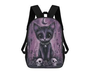 sinyumoney Cute Gothic Kitten with Skulls Mochilas Escolares Para El Trabajo, Negocios, Universidad, Escuela Para Adolescentes, Chicas, Chicos, Mujeres Y Hombres 17inch
