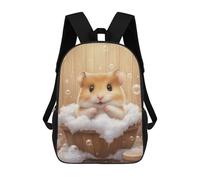 sinyumoney Cute Hamster Bath Time Mochila Escolar Infantil Estampada Para Adultos Y Niños, Mochila De Viaje Para El Día A Día 17inch