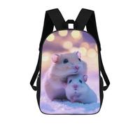 sinyumoney Cute Hamsters in Snow Mochila Escolar Para Niños De 17 Pulgadas, Mochila Informal De Viaje Para Niños Y Niñas, Mochila De Gran Capacidad Para El Día A Día 17inch