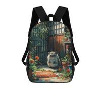 sinyumoney Cute Hedgehog Greenhouse Mochila Infantil Con Impresión 3D, Mochila Escolar Para Niños, Mochila Informal Divertida Para Niños Y Adolescentes 17inch