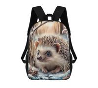 sinyumoney Cute Hedgehog in Winter Scene Mochila Escolar Infantil Impresa En 3D Para Niños, Mochila De Viaje De Alta Capacidad, Mochilas Para Libros De 17 Pulgadas Para Niños