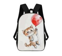 sinyumoney Cute Kitten Balloon Illustration Mochilas De 17 Pulgadas Para Niños, Mochilas Escolares Impresas En 3D Para Estudiantes De Primaria Y Secundaria, Para Niños Y Niñas.