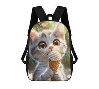 sinyumoney Cute Kitten Eating Ice Cream Mochila Escolar, Mochila Para Portátil, Mochila Para Adolescentes, Niñas, Niños, Mujeres Y Hombres 17inch