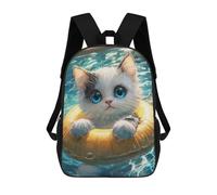 sinyumoney Cute Kitten in Pool Float Mochila Escolar, Mochila Para Portátil, Mochila Para Adolescentes, Niñas, Niños, Mujeres Y Hombres 17inch