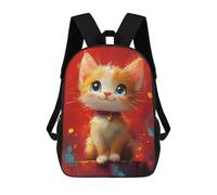 sinyumoney Cute Kitten Painting Mochila Escolar Infantil Impresa En 3D Para Niños, Mochilas De Viaje, Bolsas Para Libros Para Niños Estudiantes De Primaria 17inch
